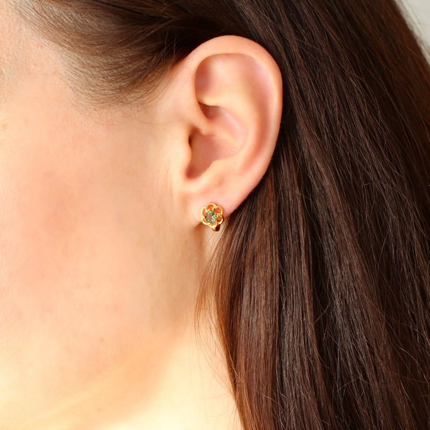 4 mm CZECH MOLDAVITE Faceted Earrings Sterling Silver jewelry Moldavite from Czech Republic, genuine czech moldavite gemstone earrings gift