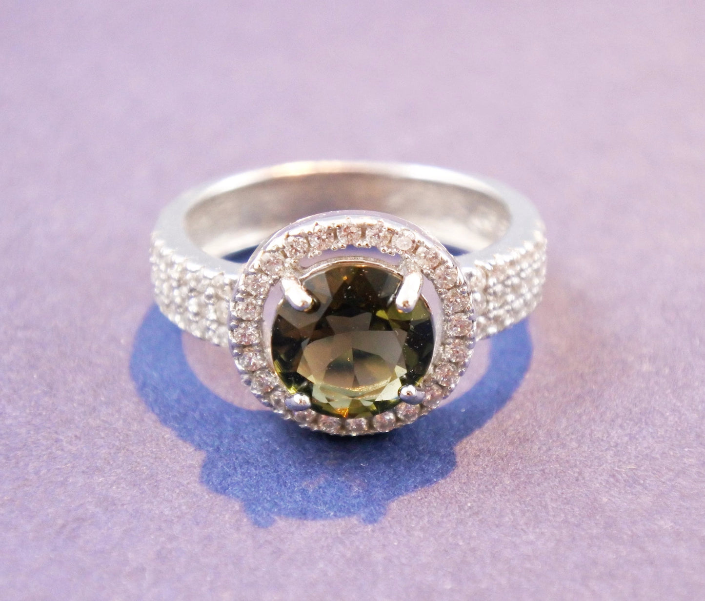 Genuine moldavite ring 8 mm stone, real Moldavite ring Silver, Czech moldavite ring with certificate Moldavite jewelry Moldavite wedding ring
