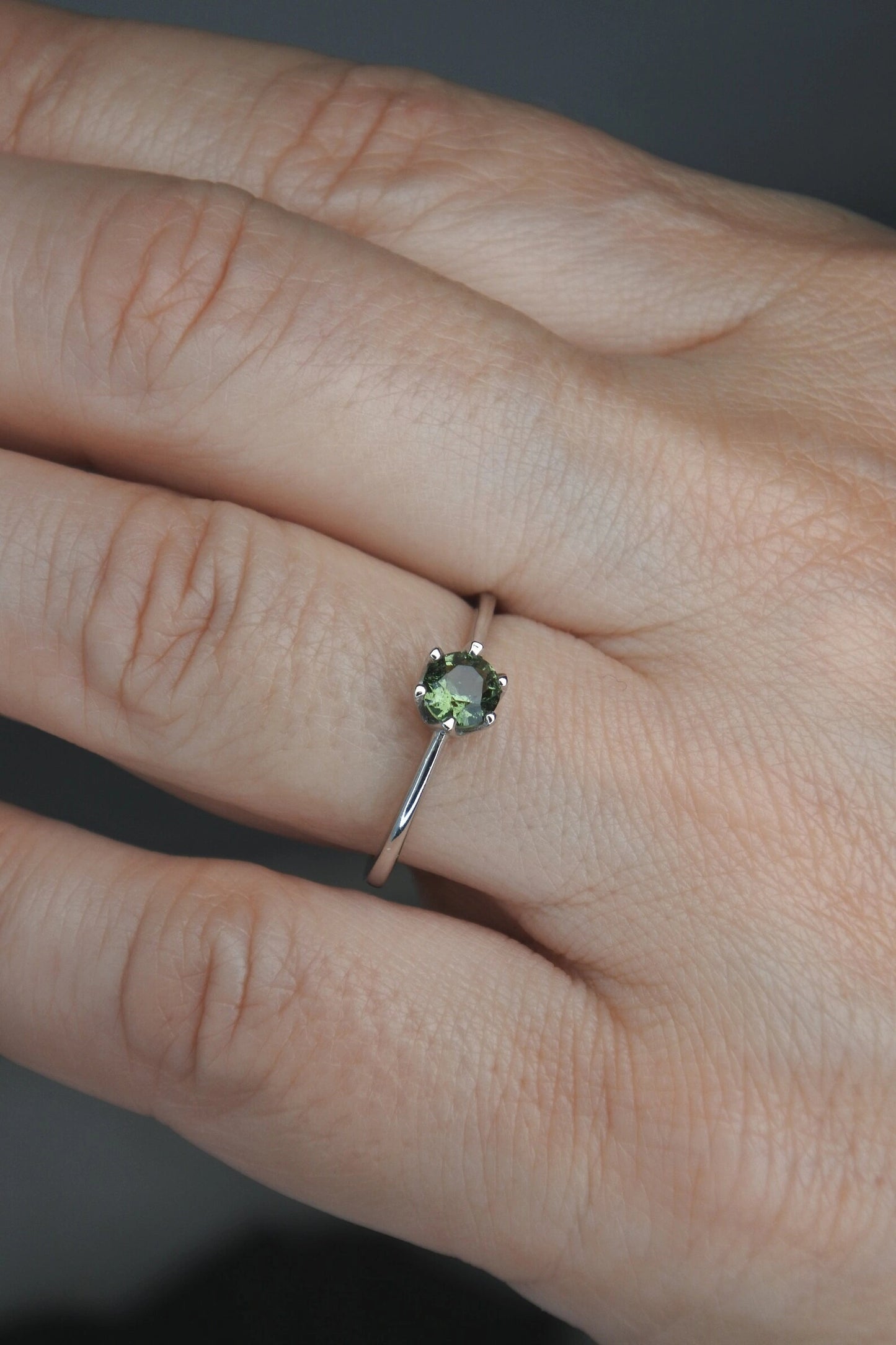 Genuine moldavite ring 5mm stone, real Moldavite ring Silver, Czech moldavite ring with certificate Moldavite jewelry Moldavite wedding ring