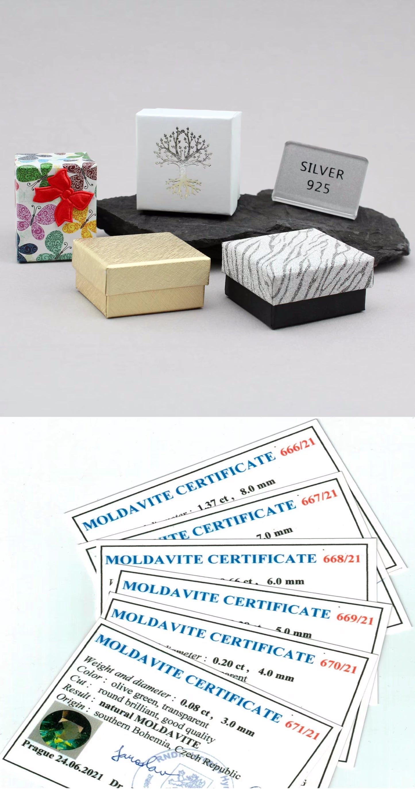 12mm stone CZECH MOLDAVITE Pendant Silver Gold Plated Moldavite jewelry- Authentic moldavite necklace real moldavite crystal necklace gift