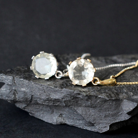 12mm Libyan Desert Glass Pendant Sterling Silver jewelry authentic Libyan Desert Glass Necklace- libyan glass faceted gold tektite necklace