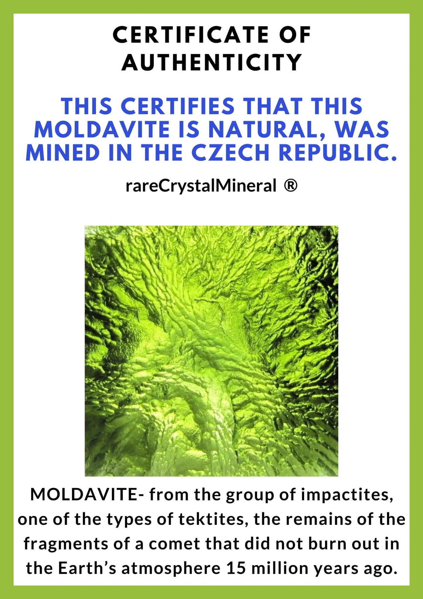 12mm stone CZECH MOLDAVITE Pendant Silver Gold Plated Moldavite jewelry- Authentic moldavite necklace real moldavite crystal necklace gift