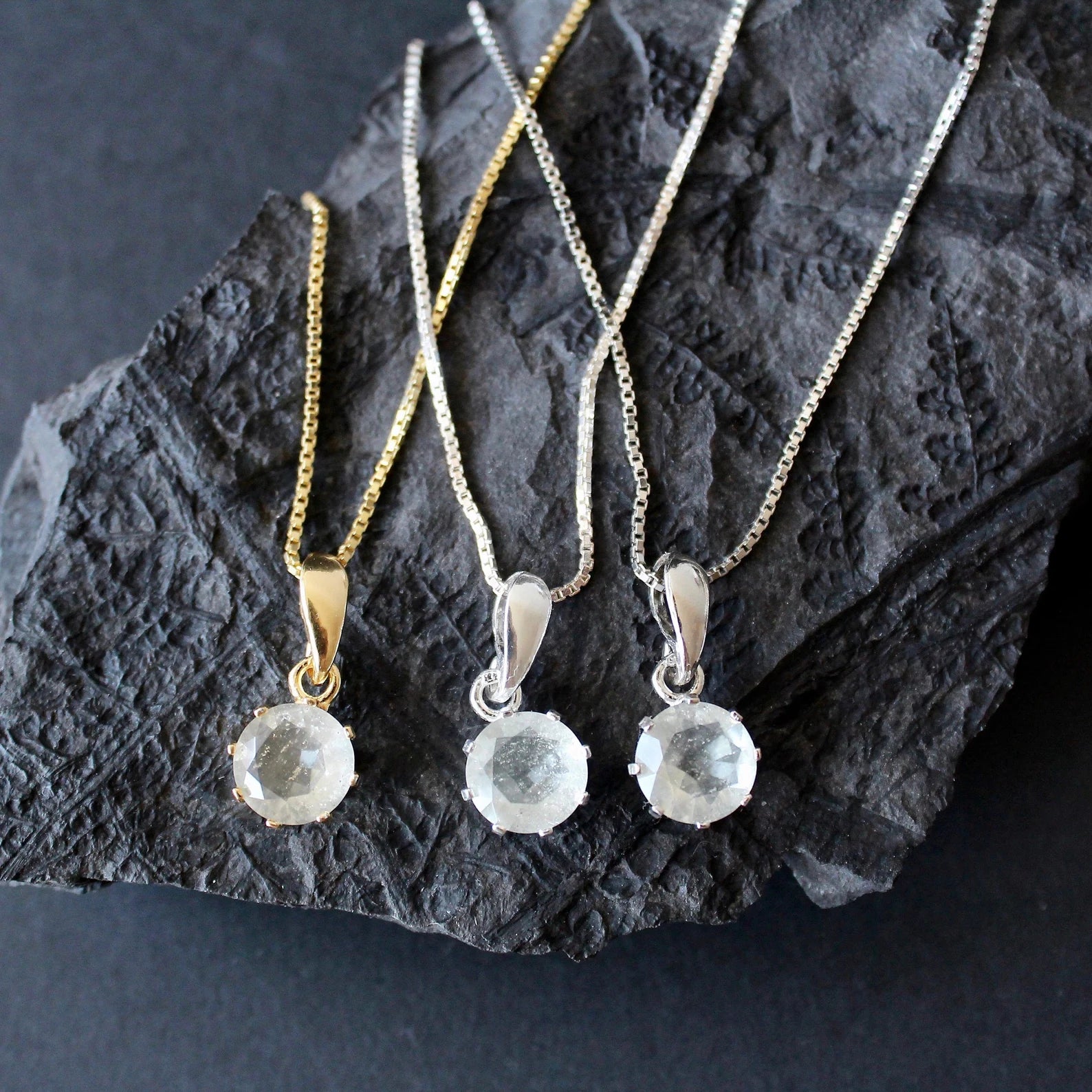 9mm Libyan Desert Glass Faceted Silver Pendant, Sterling Silver jewelry Libyan Glass necklace, genuine Libyan Desert Glass gemstone Pendant