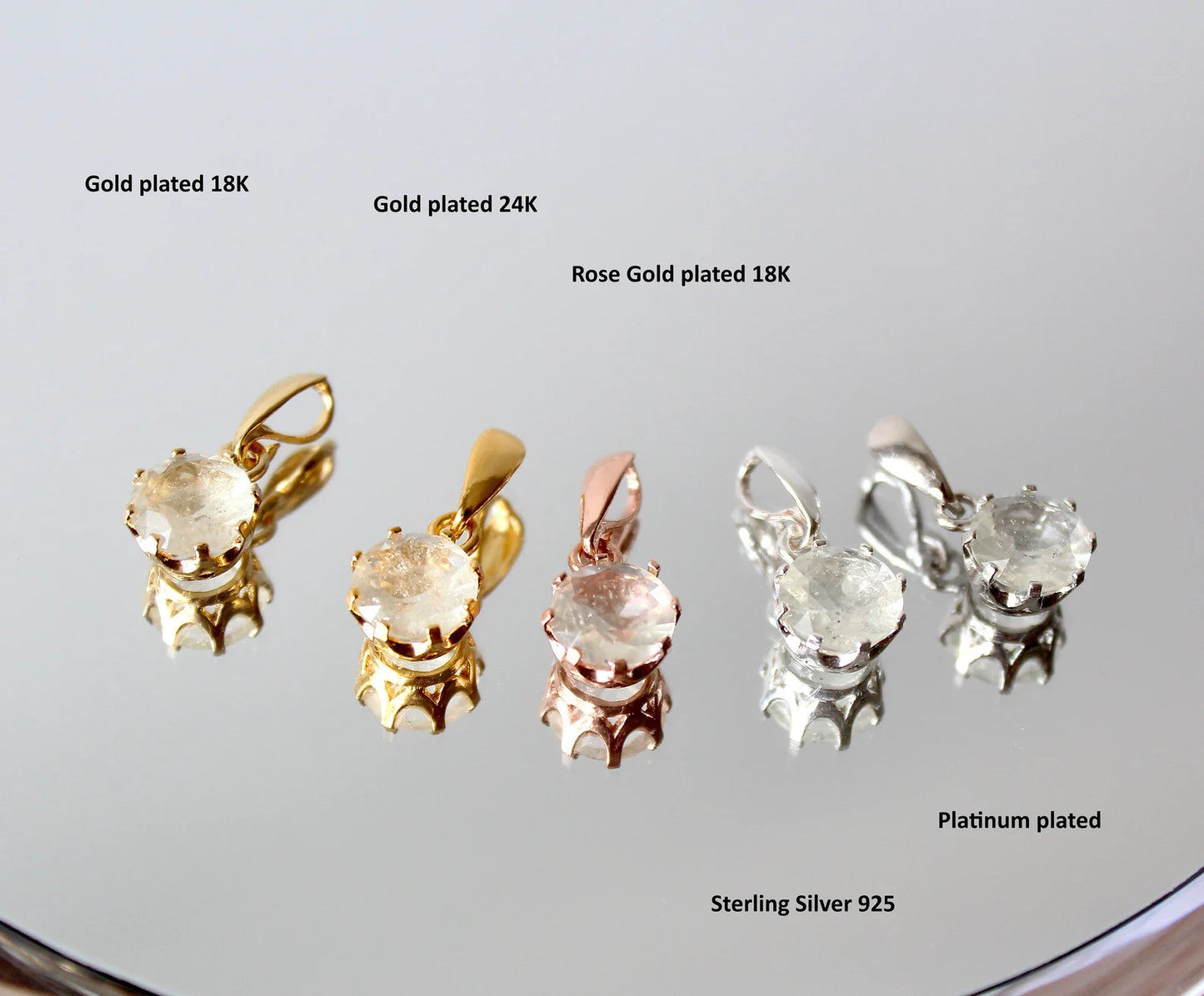 9mm Libyan Desert Glass Faceted Silver Pendant, Sterling Silver jewelry Libyan Glass necklace, genuine Libyan Desert Glass gemstone Pendant