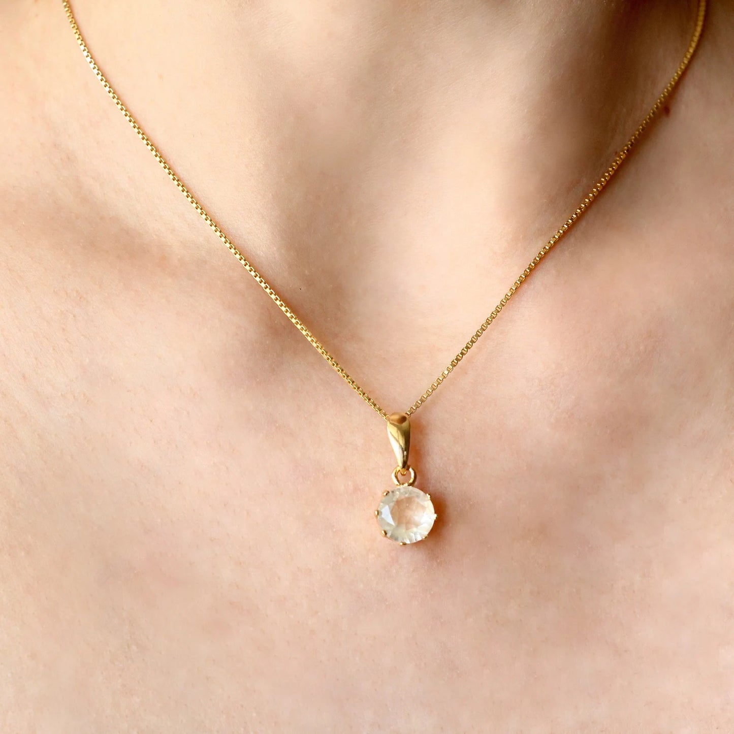 9mm Libyan Desert Glass Faceted Silver Pendant, Sterling Silver jewelry Libyan Glass necklace, genuine Libyan Desert Glass gemstone Pendant