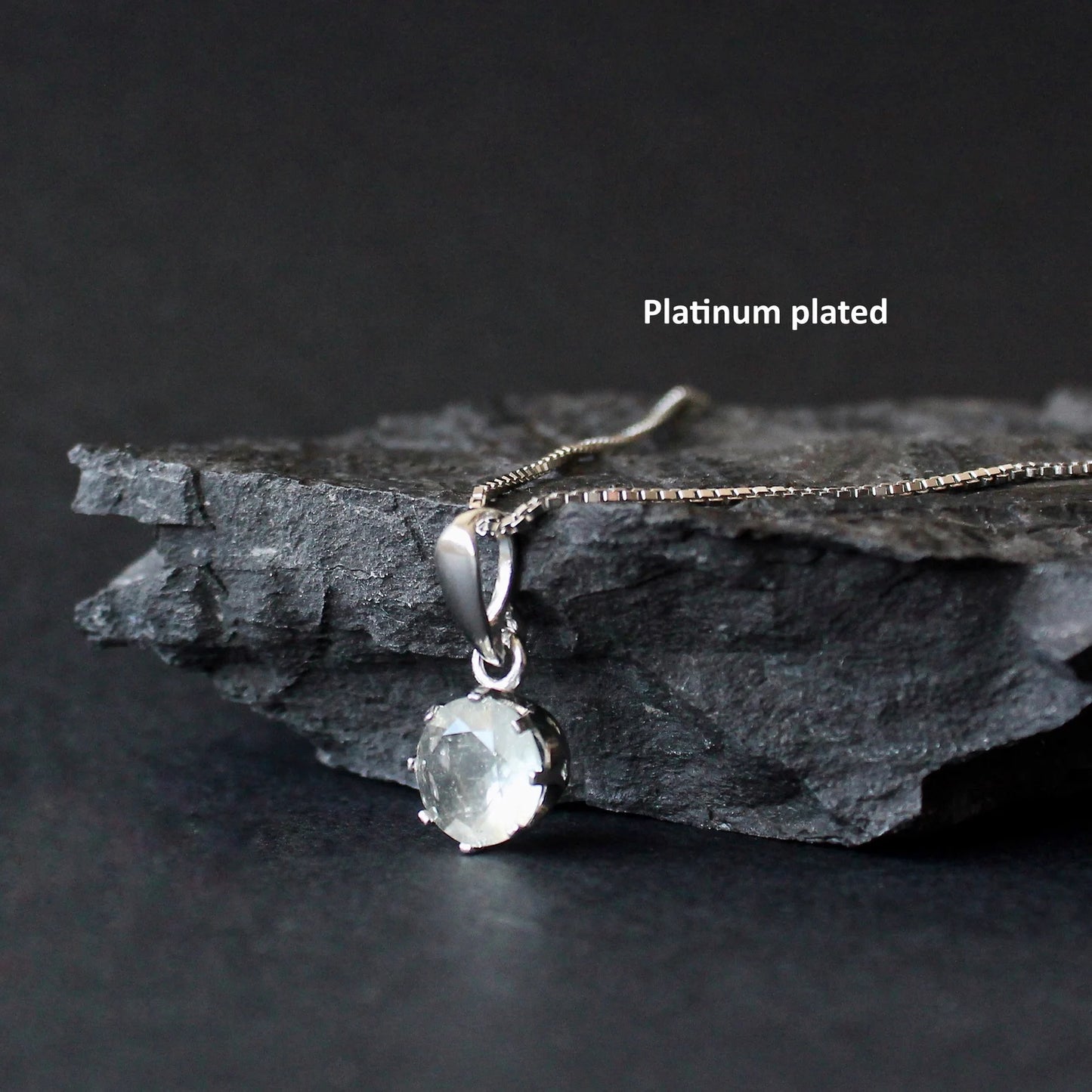 9mm Libyan Desert Glass Faceted Silver Pendant, Sterling Silver jewelry Libyan Glass necklace, genuine Libyan Desert Glass gemstone Pendant