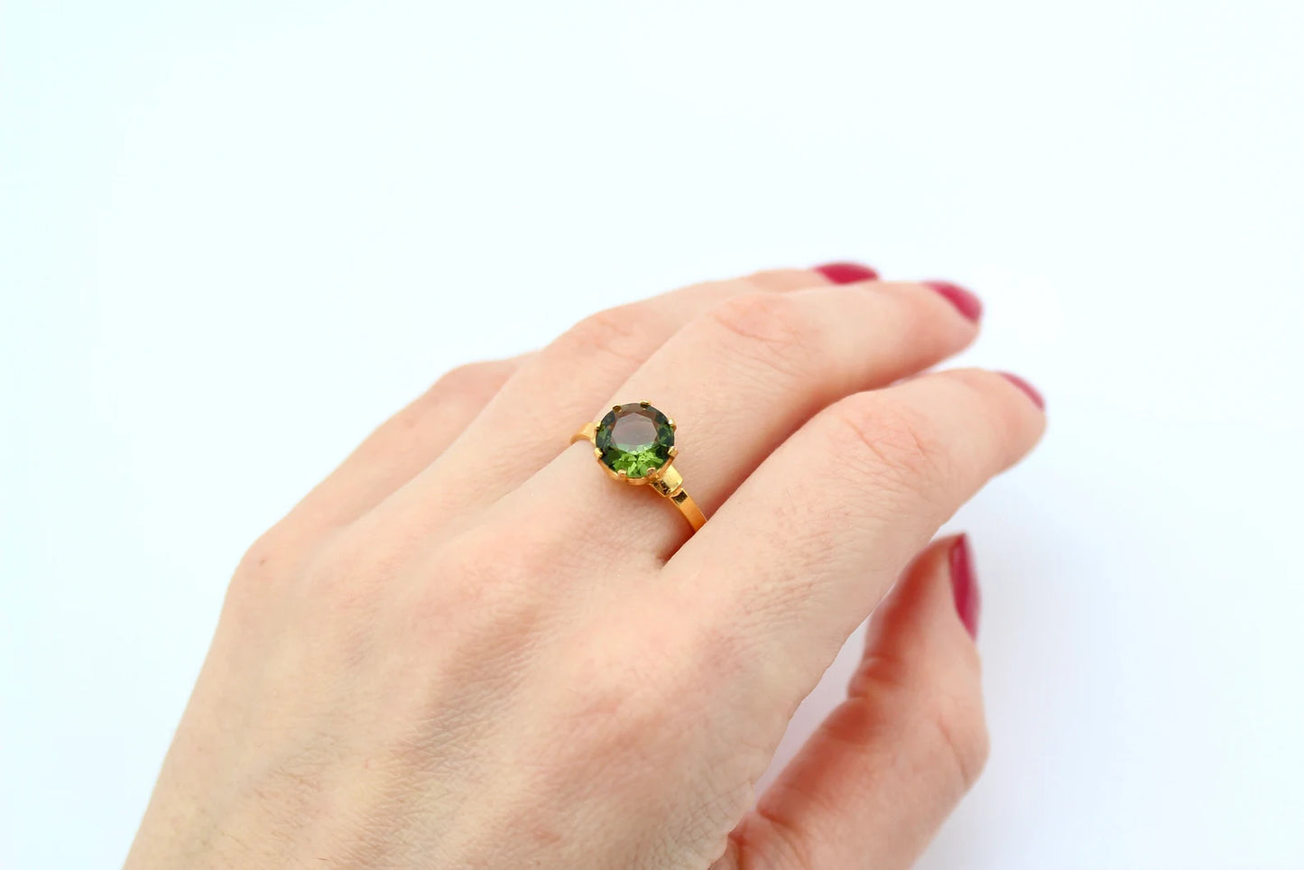 9mm real MOLDAVITE ring faceted Moldavite jewelry, genuine moldavite ring with certificate, Moldavite wedding ring Moldavite engagement ring9