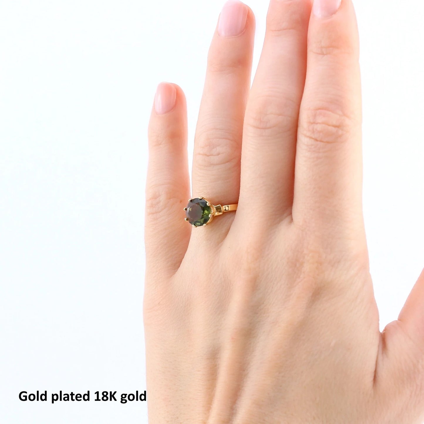 9mm real MOLDAVITE ring faceted Moldavite jewelry, genuine moldavite ring with certificate, Moldavite wedding ring Moldavite engagement ring9