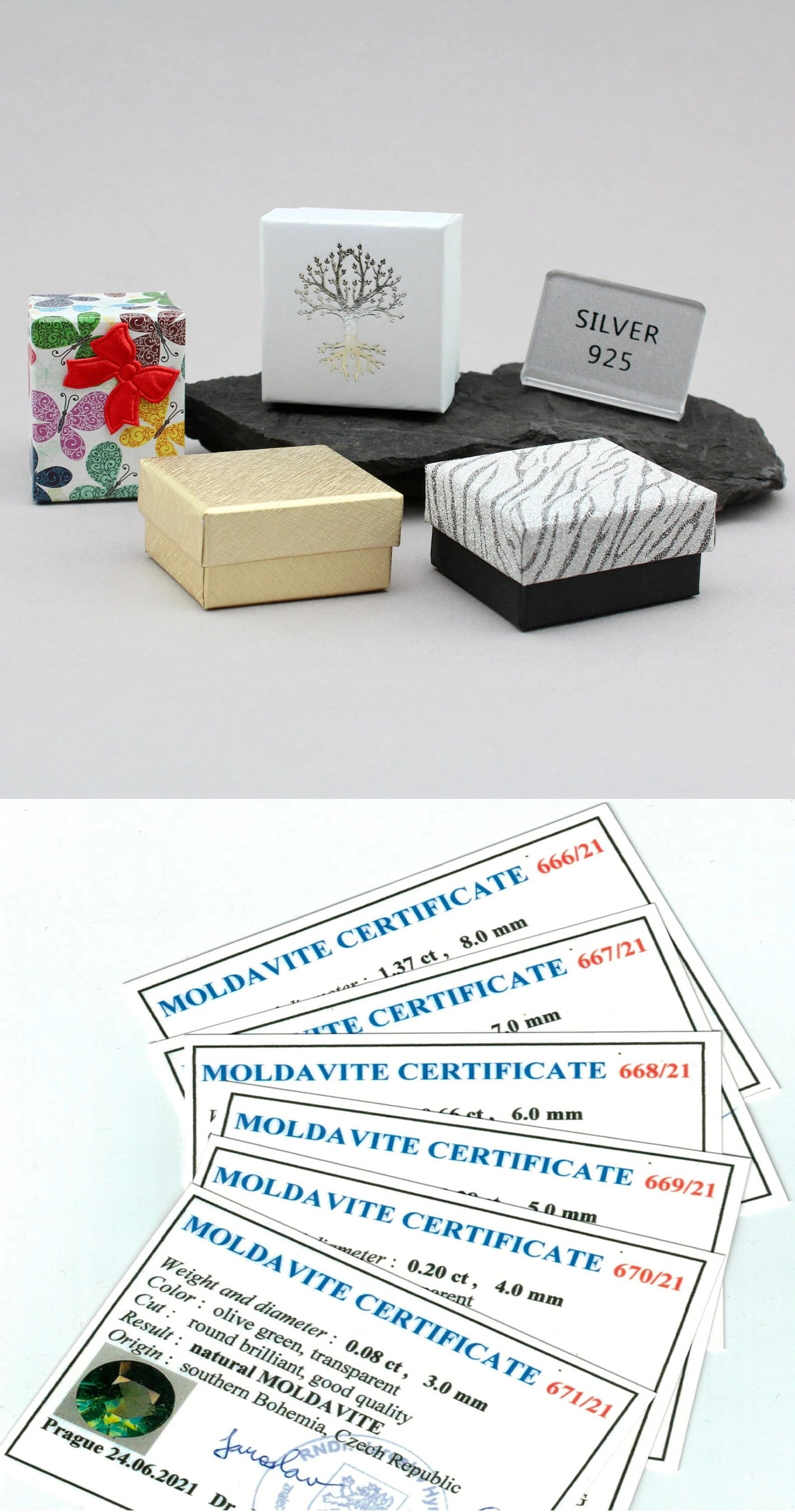 Genuine MOLDAVITE ring 5mm stone, Sterling Silver Moldavite jewelry with certification, real moldavite ring authentic moldavite jewellery