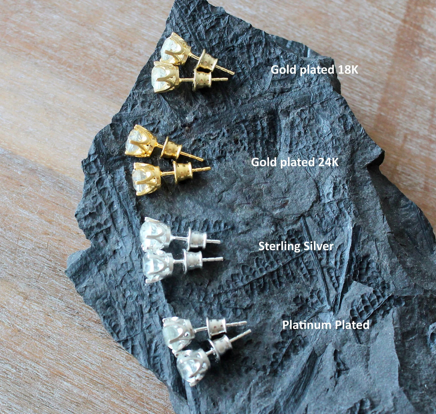 6 mm Libyan Desert Glass Faceted Stud Earrings Sterling Silver jewelry tektite Libyan Glass, genuine Impact Glass gemstone earrings