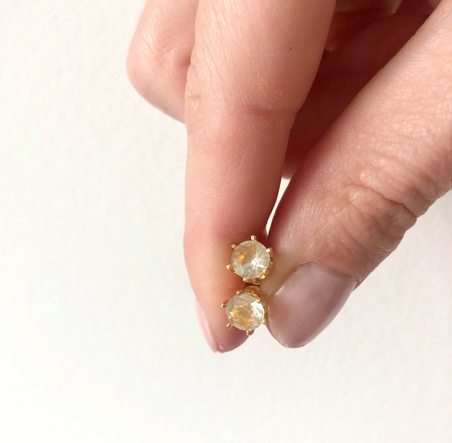 6 mm Libyan Desert Glass Faceted Stud Earrings Sterling Silver jewelry tektite Libyan Glass, genuine Impact Glass gemstone earrings