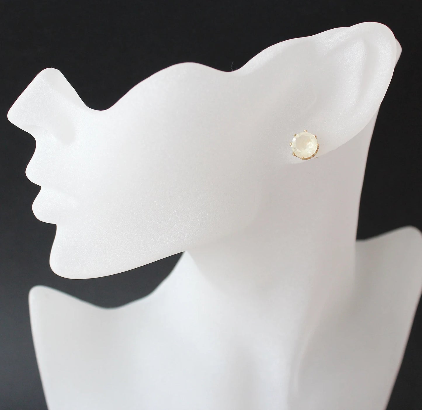 9 mm Libyan Desert Glass Faceted Stud Earrings Sterling Silver jewelry tektite Libyan Glass, genuine Impact Glass gemstone earrings