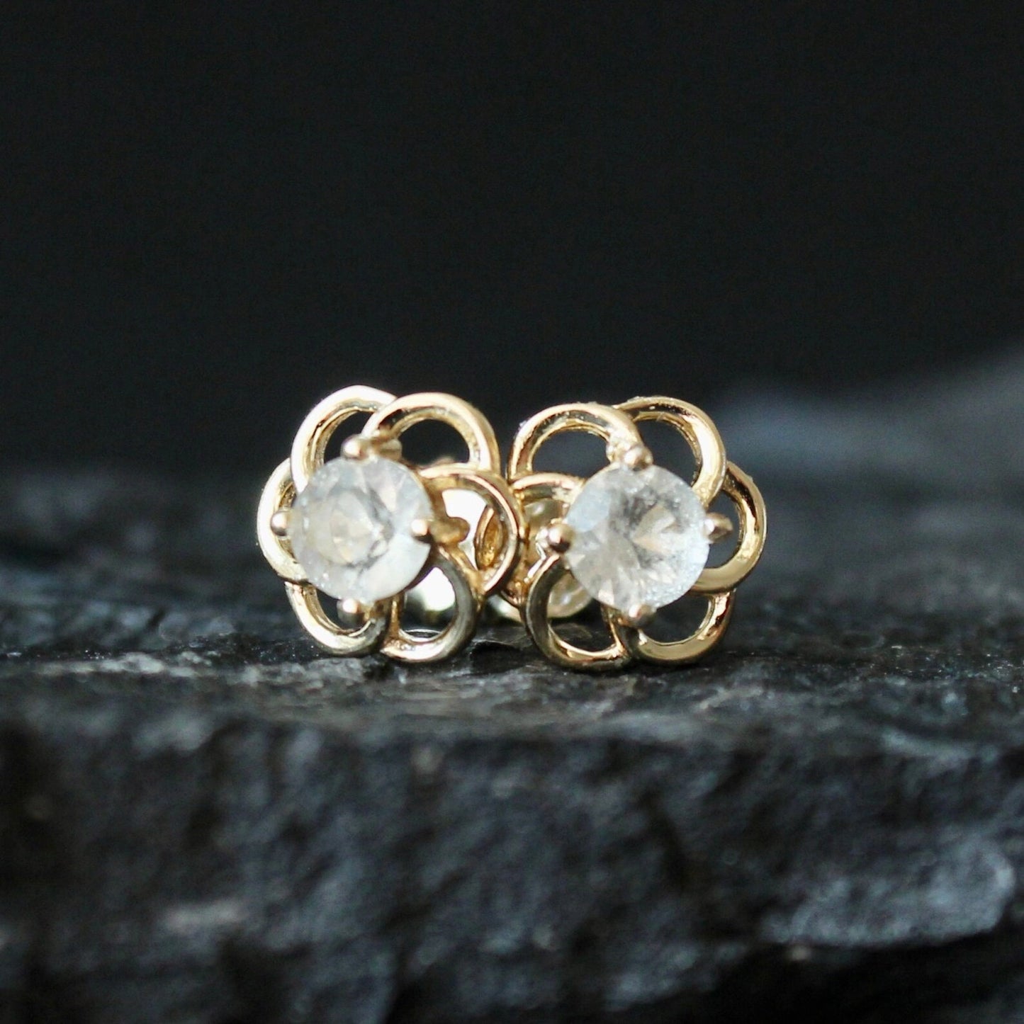 4 mm Libyan Desert Glass Stud Earrings Sterling Silver jewelry tektite Libyan Glass, genuine Impact Glass gemstone earrings gift