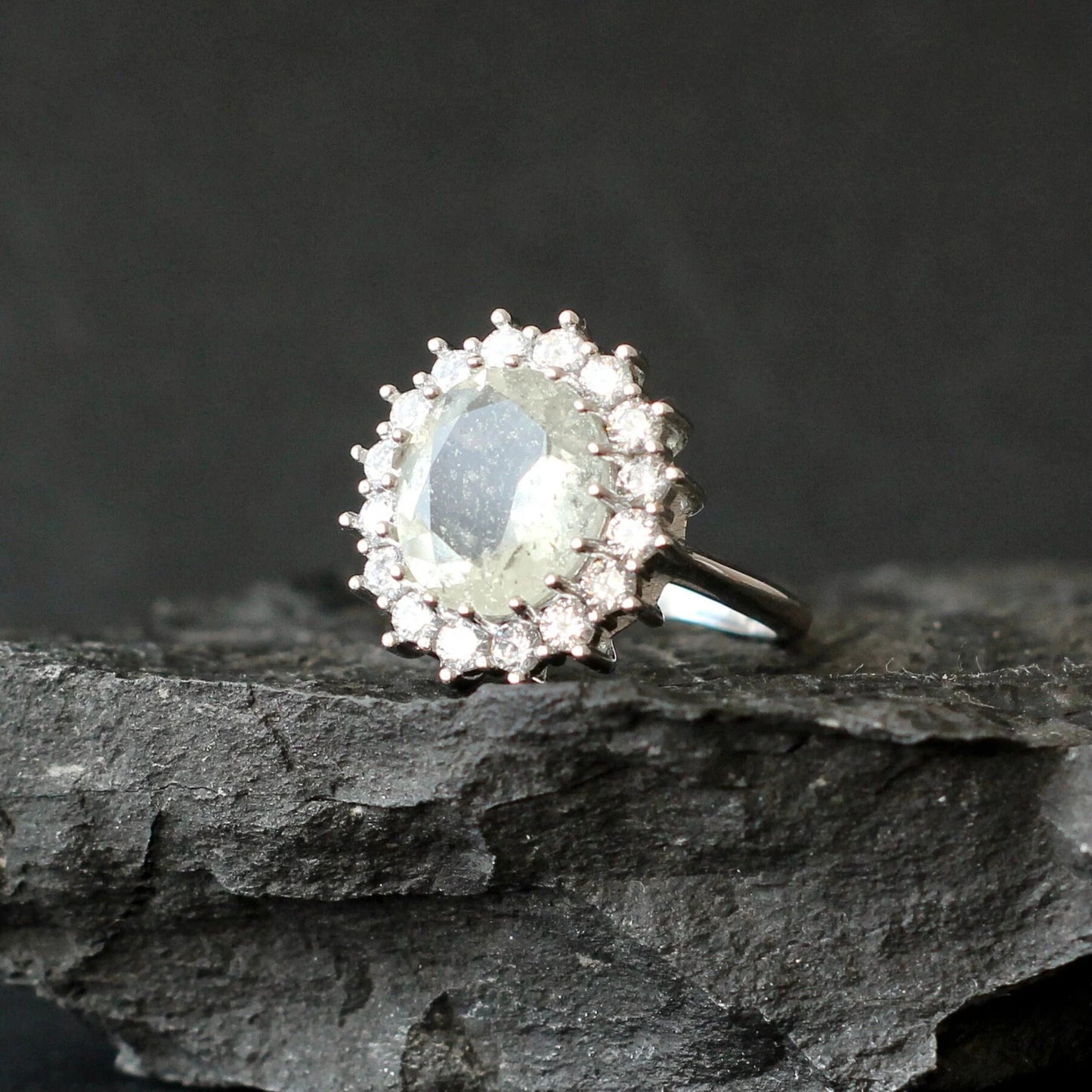Libyan Desert Glass Ring 9.5x11.5 mm stone Sterling Silver jewelry Libyan Glass Ring authentic Libyan Desert Glass, libyan gold tektite ring