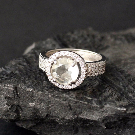 Libyan Desert Glass Ring 8mm stone Sterling Silver jewelry Libyan Glass Ring, authentic Libyan Desert Glass jewelry libyan gold tektite ring