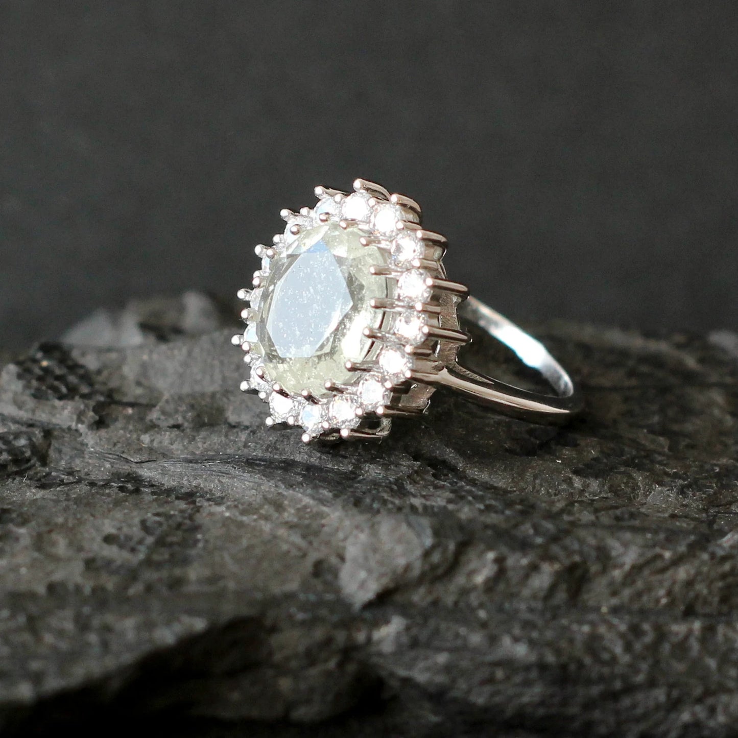 Libyan Desert Glass Ring 9.5x11.5 mm stone Sterling Silver jewelry Libyan Glass Ring authentic Libyan Desert Glass, libyan gold tektite ring