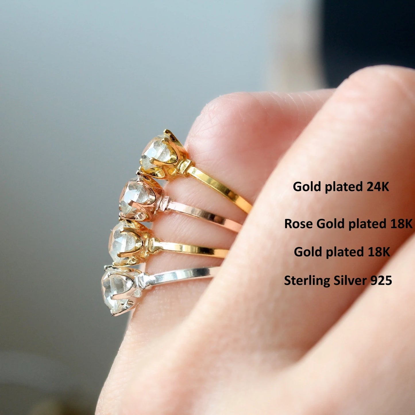 Libyan Desert Glass Faceted Silver ring 6 mm stone, Sterling Silver jewelry Libyan Glass, genuine Libyan Desert Glass gemstone ring LDG