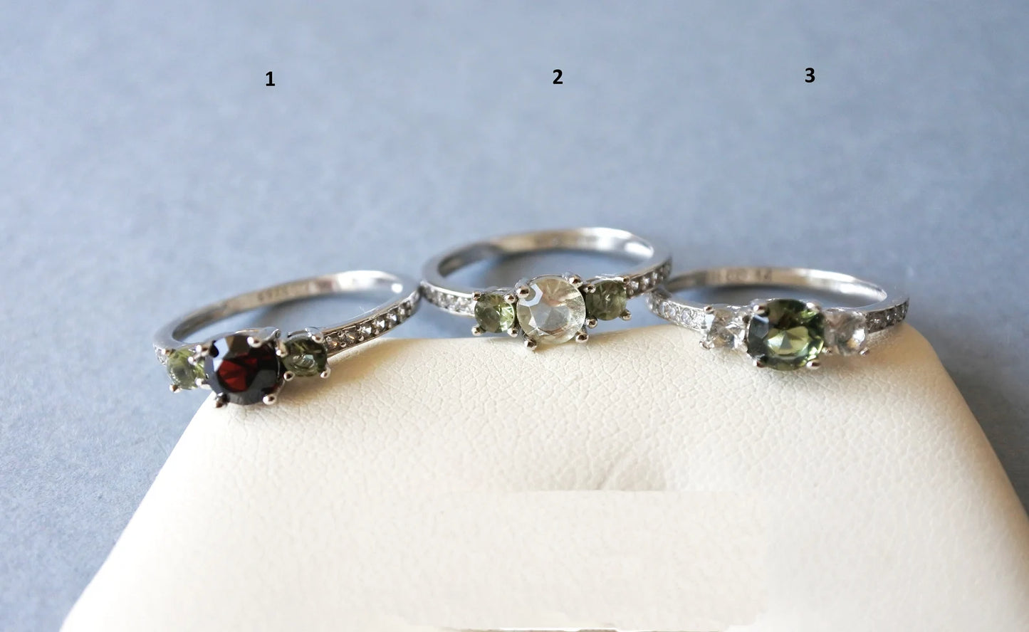 CZECH MOLDAVITE with Libyan Desert Glass ring or with Garnet Sterling silver Moldavite ring, genuine moldavite ring with certificate