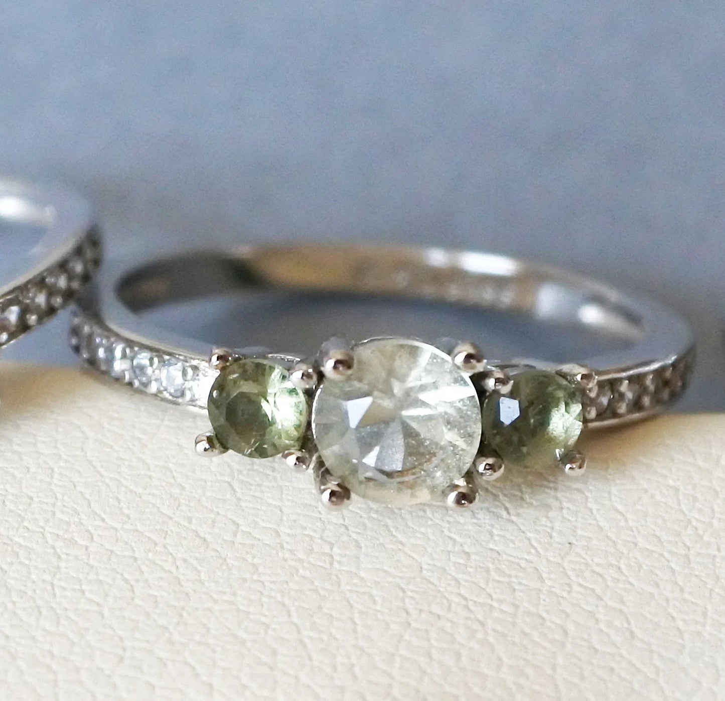 CZECH MOLDAVITE with Libyan Desert Glass ring or with Garnet Sterling silver Moldavite ring, genuine moldavite ring with certificate