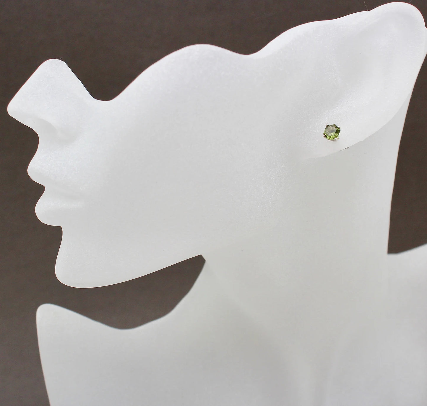 CZECH MOLDAVITE Faceted Stud Earrings 5mm, 6 mm Sterling Silver jewelry Czech Republic Moldavite, genuine czech moldavite gemstone earrings