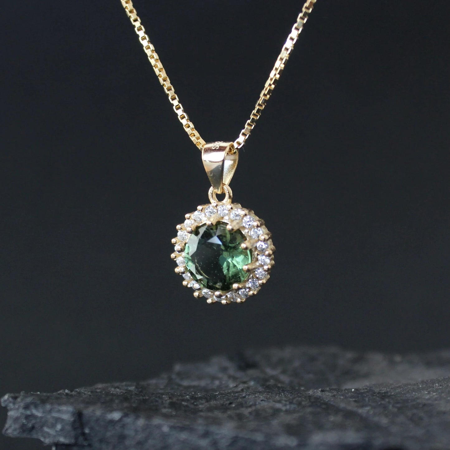 8mm stone Silver MOLDAVITE Pendant, Authentic Moldavite jewelry- Czech Genuine Moldavite necklace Real moldavite necklace moldavite crystal