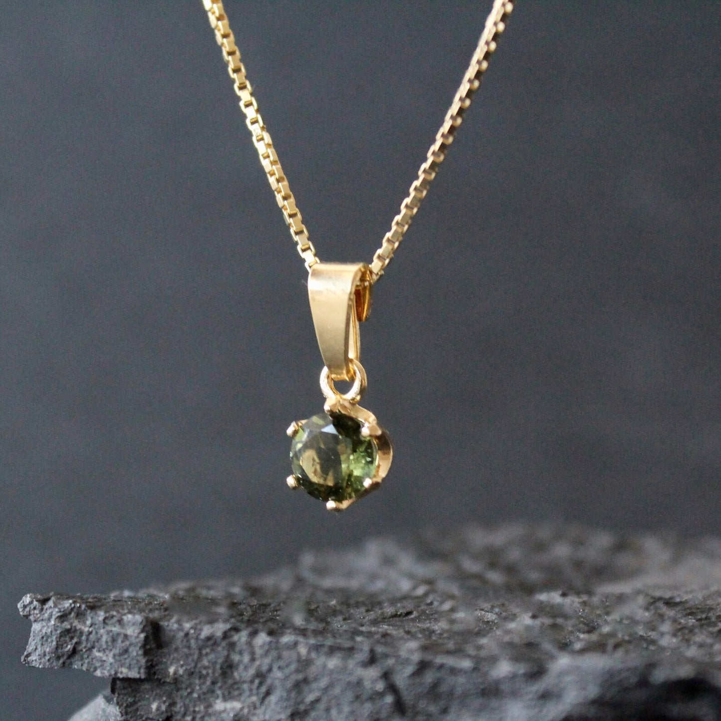 6mm stone real MOLDAVITE Pendant Sterling Silver Moldavite jewelry- CZECH moldavite necklace Genuine moldavite necklaces Authentic moldavite