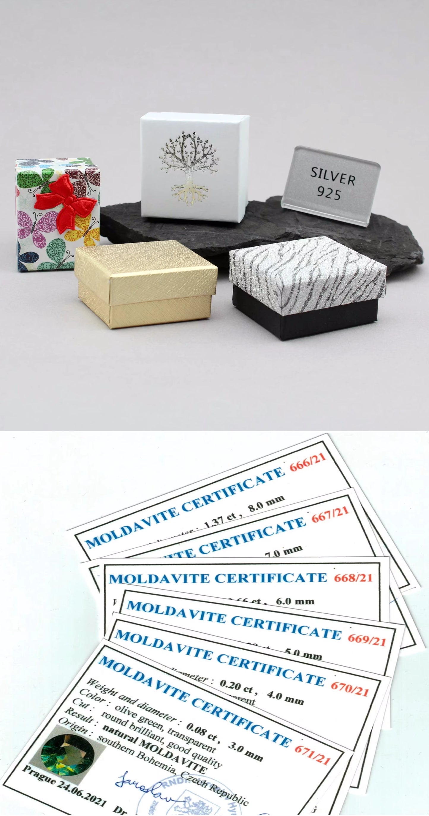 Silver Moldavite Ring 7 mm stone, Authentic Moldavite jewelry- Czech Genuine Moldavite gemstone ring, Faceted moldavite ring real moldavite