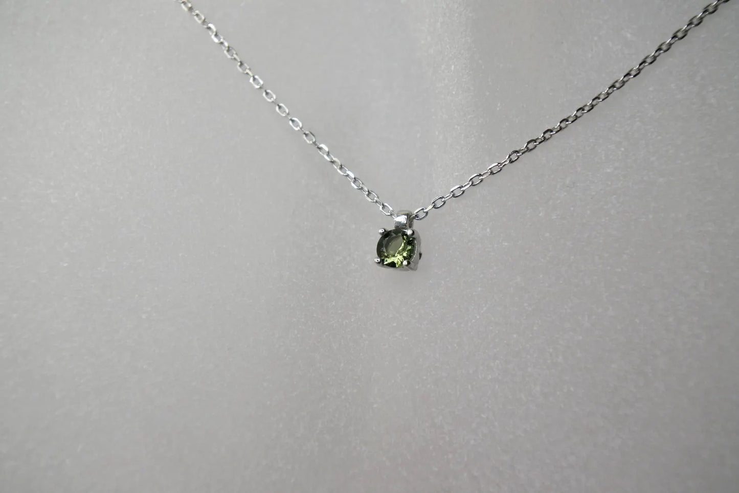 4mm stone real MOLDAVITE Pendant Sterling Silver Moldavite jewelry- CZECH moldavite necklace Genuine moldavite necklaces Authentic moldavite