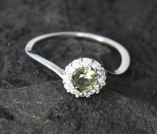 5mm Genuine Moldavite Ring