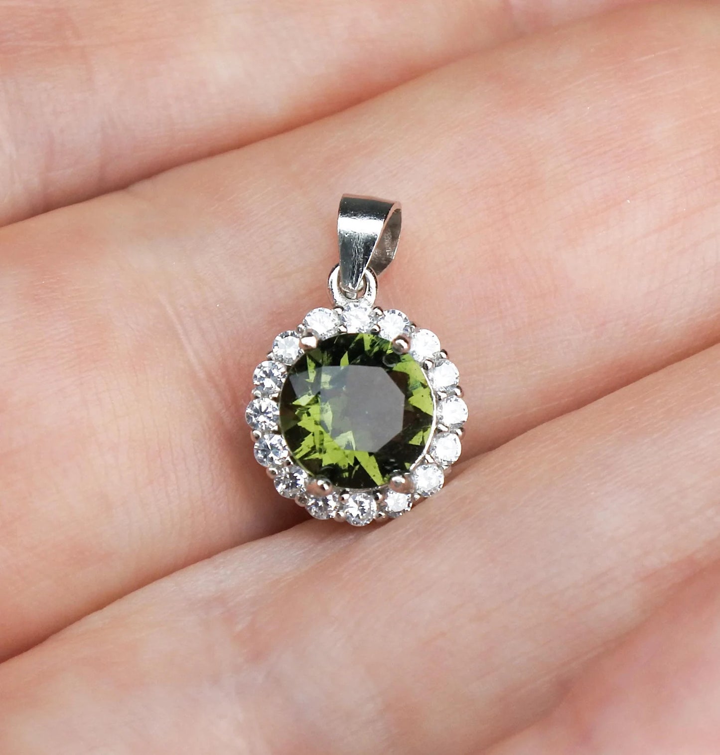 7mm MOLDAVITE Pendant, Authentic Moldavite jewelry