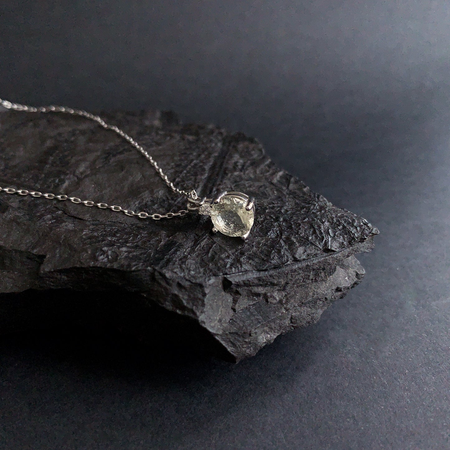 8mm Libyan Desert Glass Pendant Silver jewelry