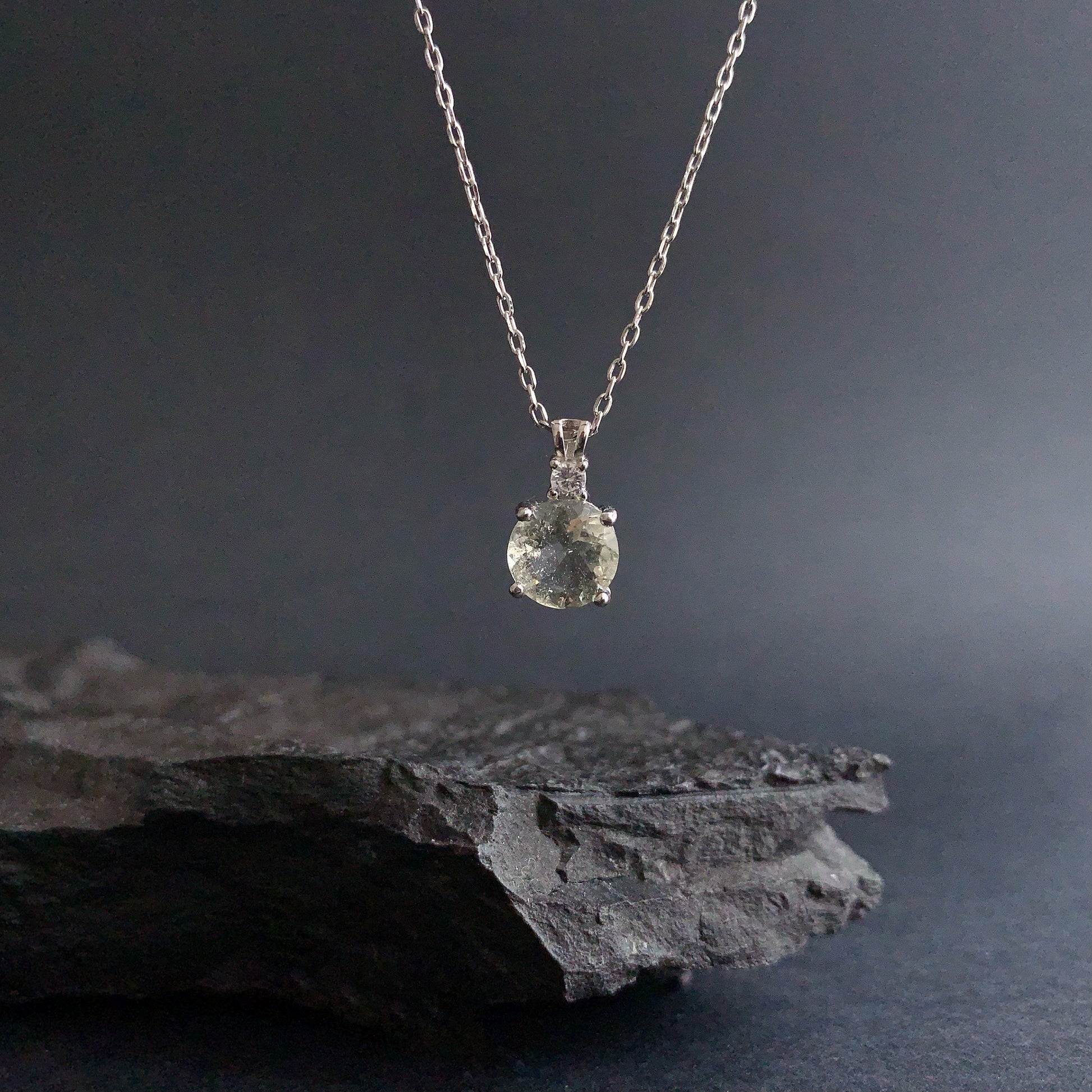 8mm Libyan Desert Glass Pendant Silver jewelry