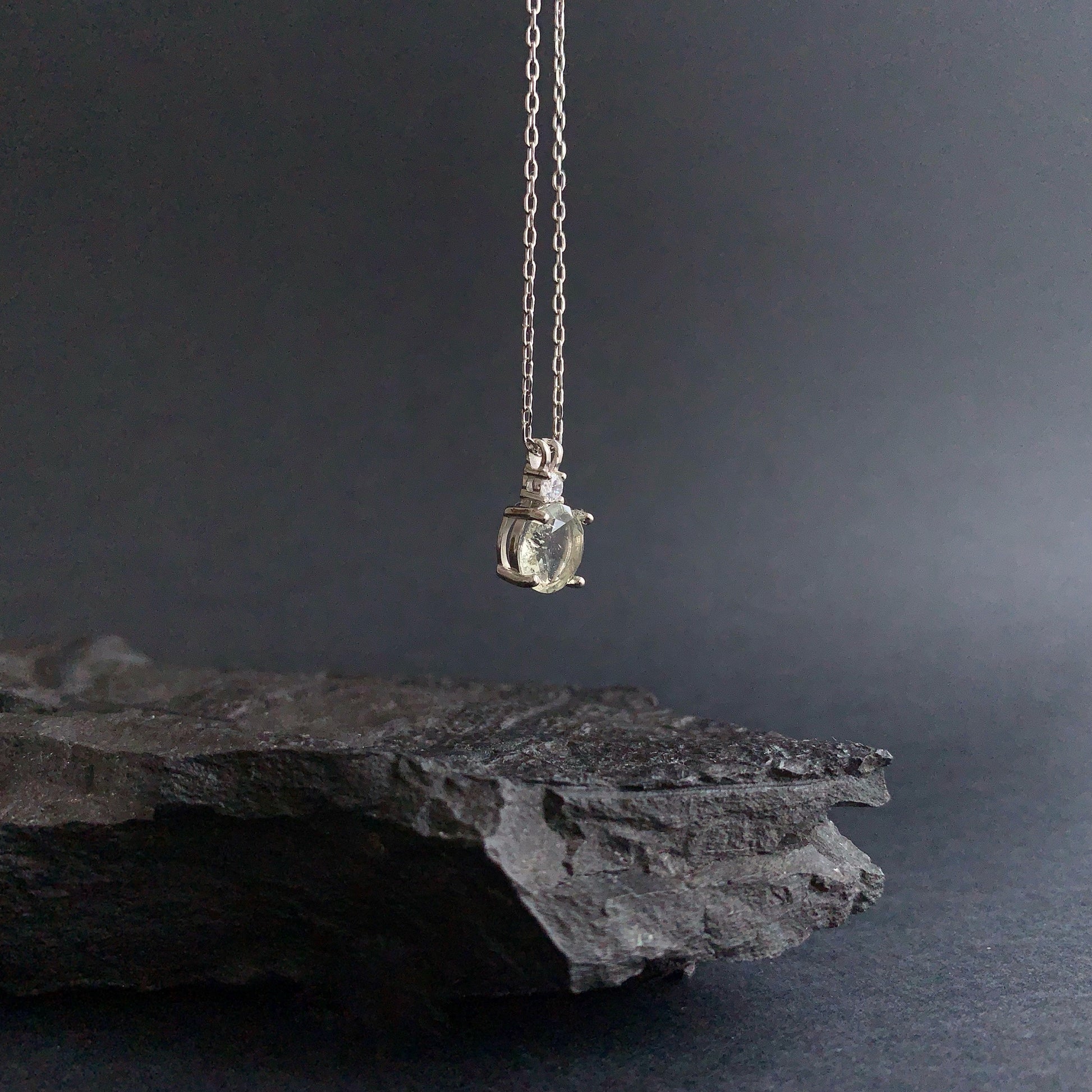 8mm Libyan Desert Glass Pendant Silver jewelry