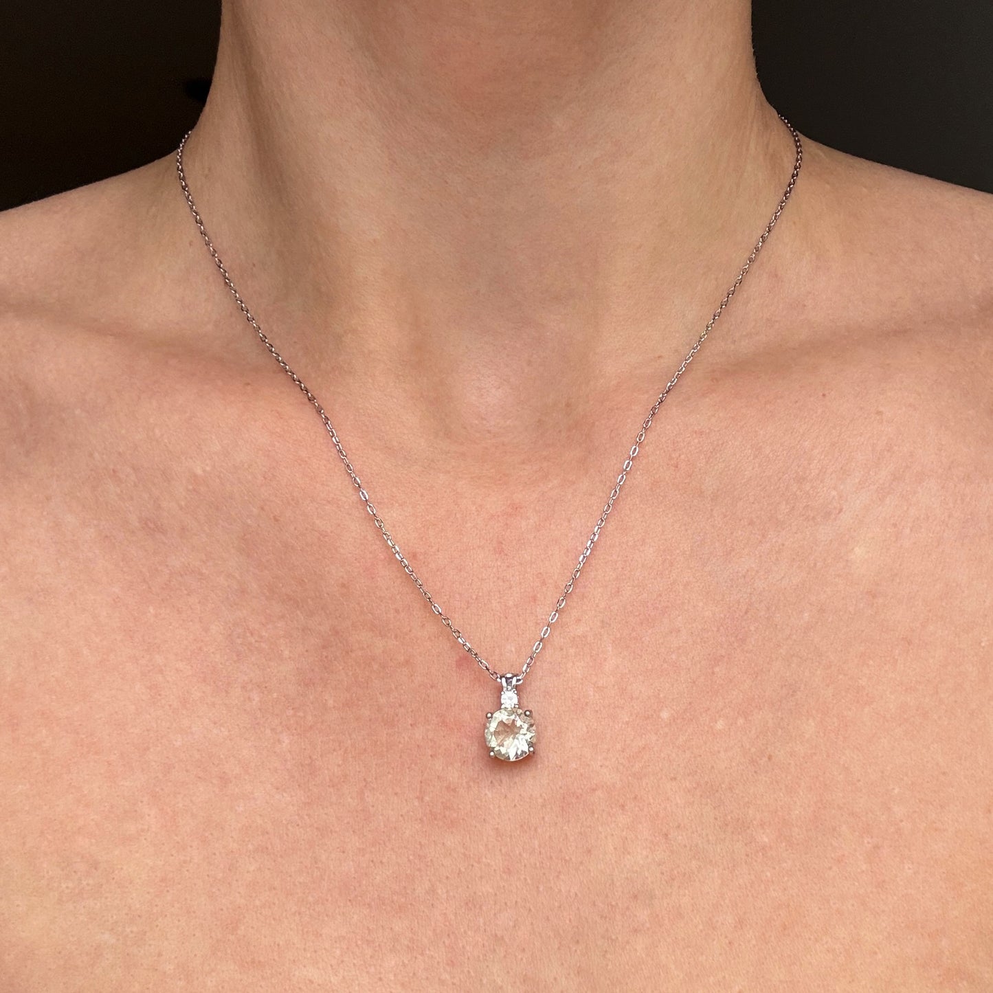 8mm Libyan Desert Glass Pendant Silver jewelry