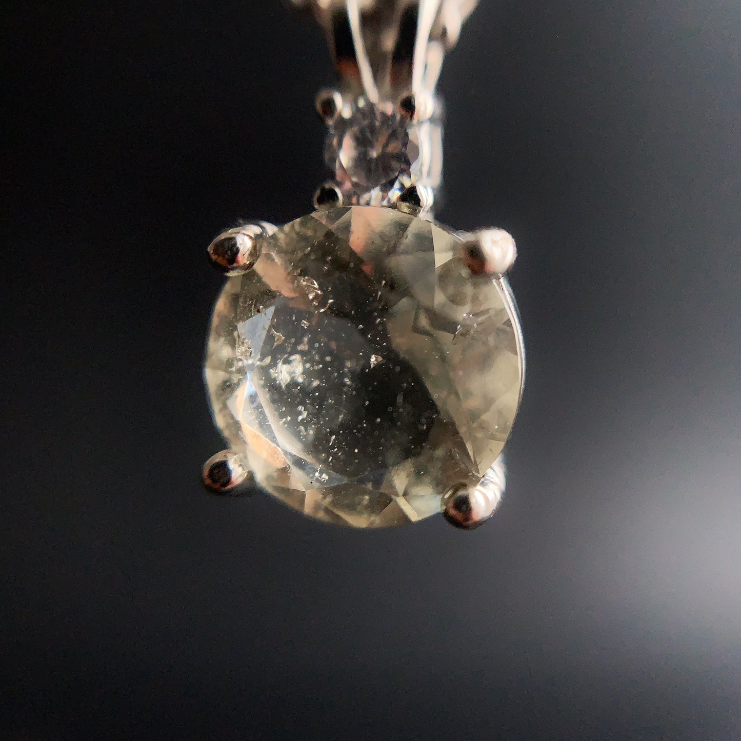 8mm Libyan Desert Glass Pendant Silver jewelry