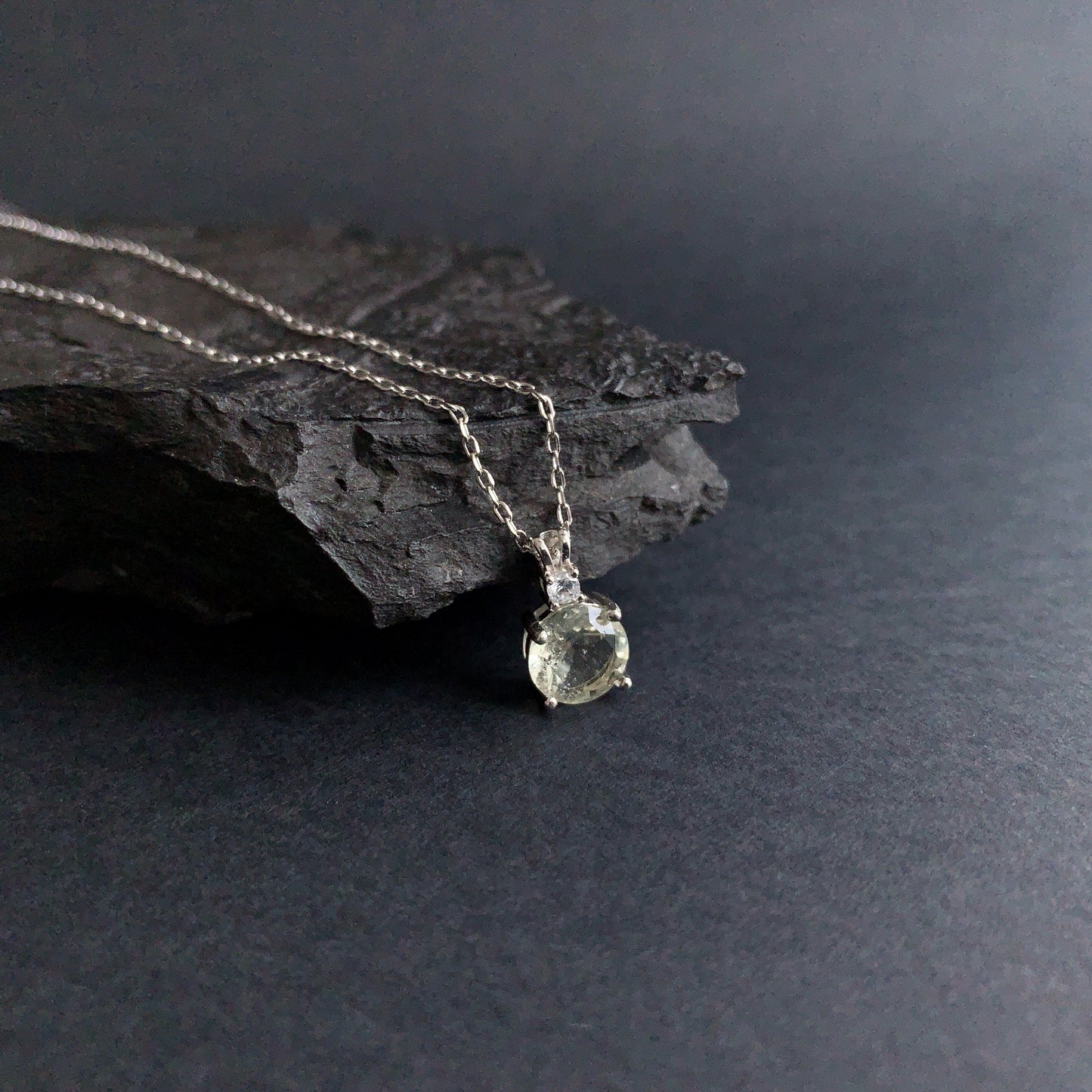 8mm Libyan Desert Glass Pendant Silver jewelry