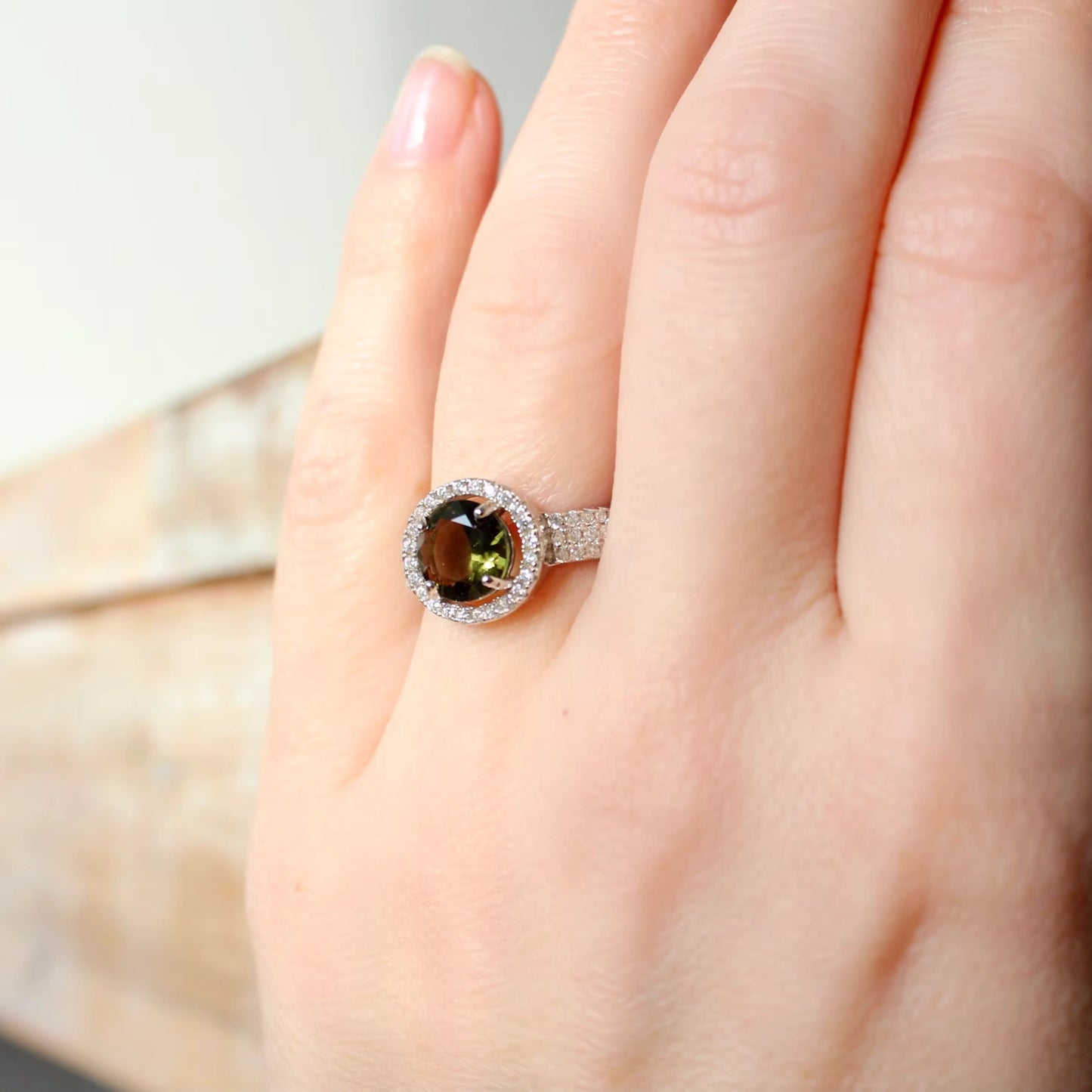 Genuine moldavite ring 8 mm stone, real Moldavite ring Silver, Czech moldavite ring with certificate Moldavite jewelry Moldavite wedding ring