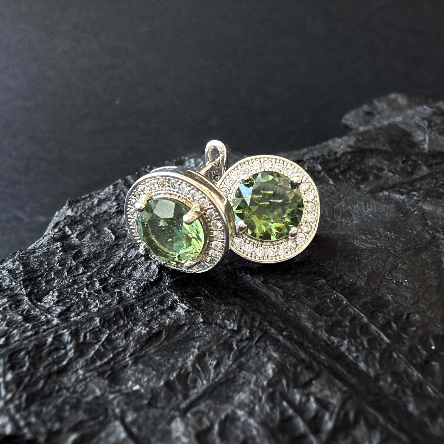 CZECH MOLDAVITE Earrings 7 mm Silver jewelry real Moldavite Stud Earrings, genuine moldavite earrings Moldavite jewelry celestial earrings