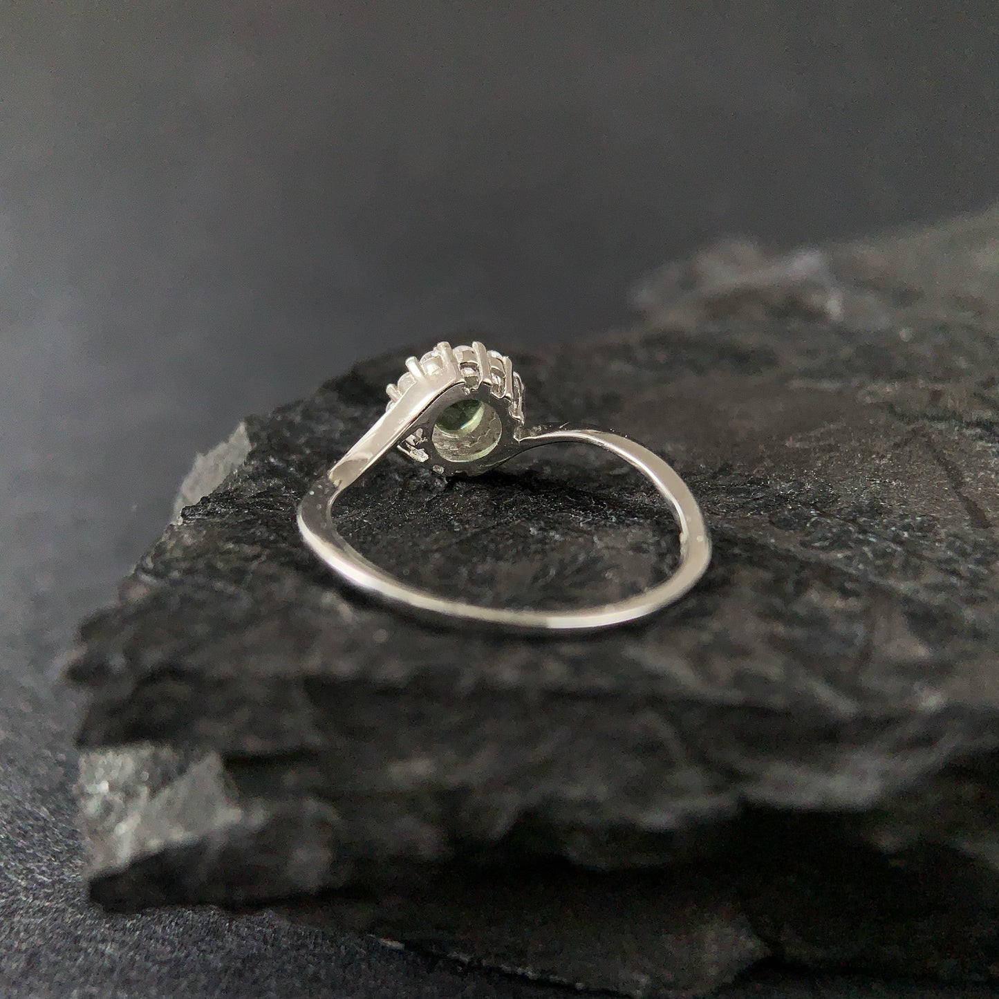 Genuine MOLDAVITE ring 5mm stone, Sterling Silver Moldavite jewelry with certification, real moldavite ring authentic moldavite jewellery