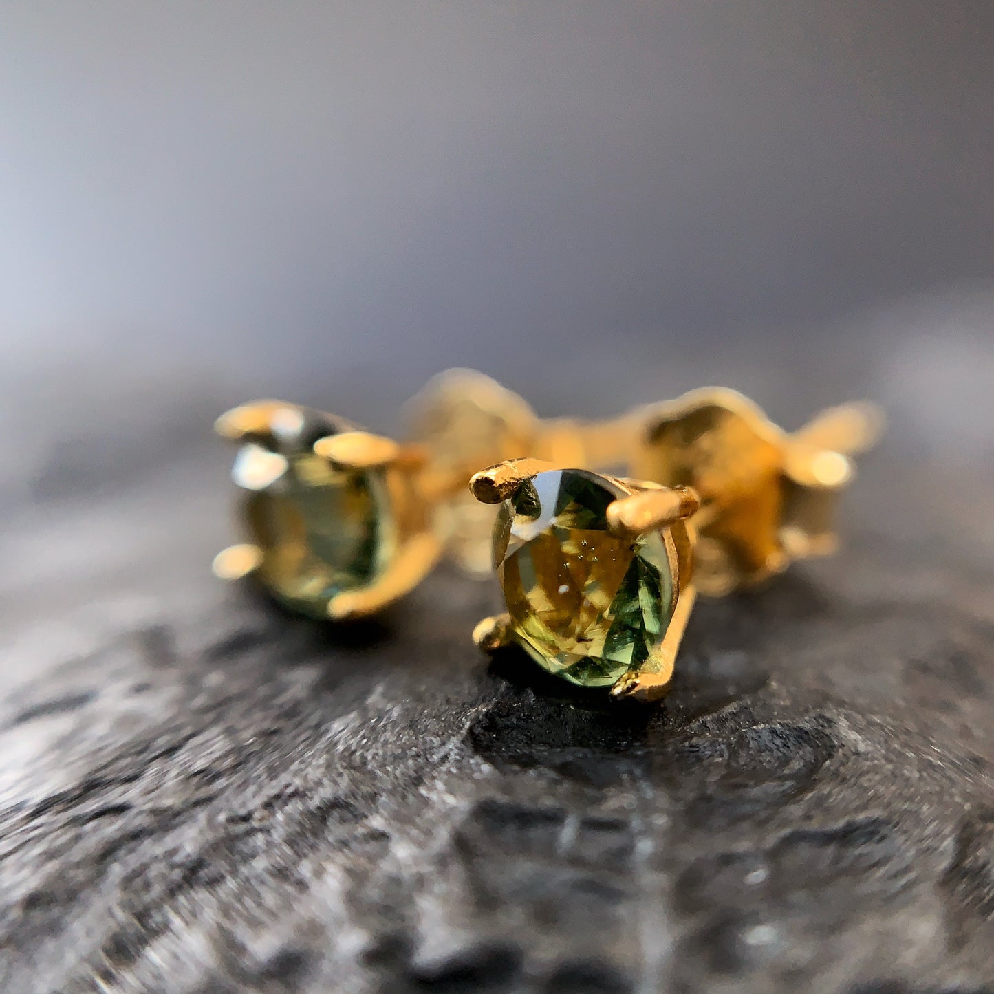Limited edition CZECH MOLDAVITE Stud Earrings 4 mm Sterling Silver Moldavite jewelry, Certified moldavite earrings, genuine moldavite gemstone earrings