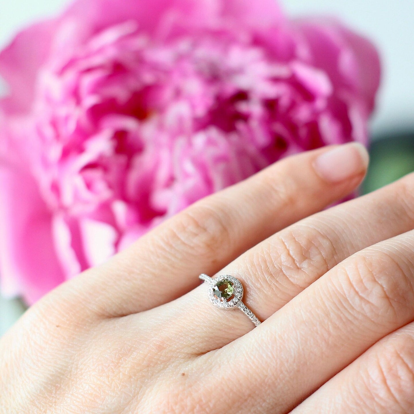 CZECH MOLDAVITE ring 4mm stone, Sterling Silver Moldavite Jewelry with Certification, Real Moldavite Ring Authentic Moldavite Jewellery gift