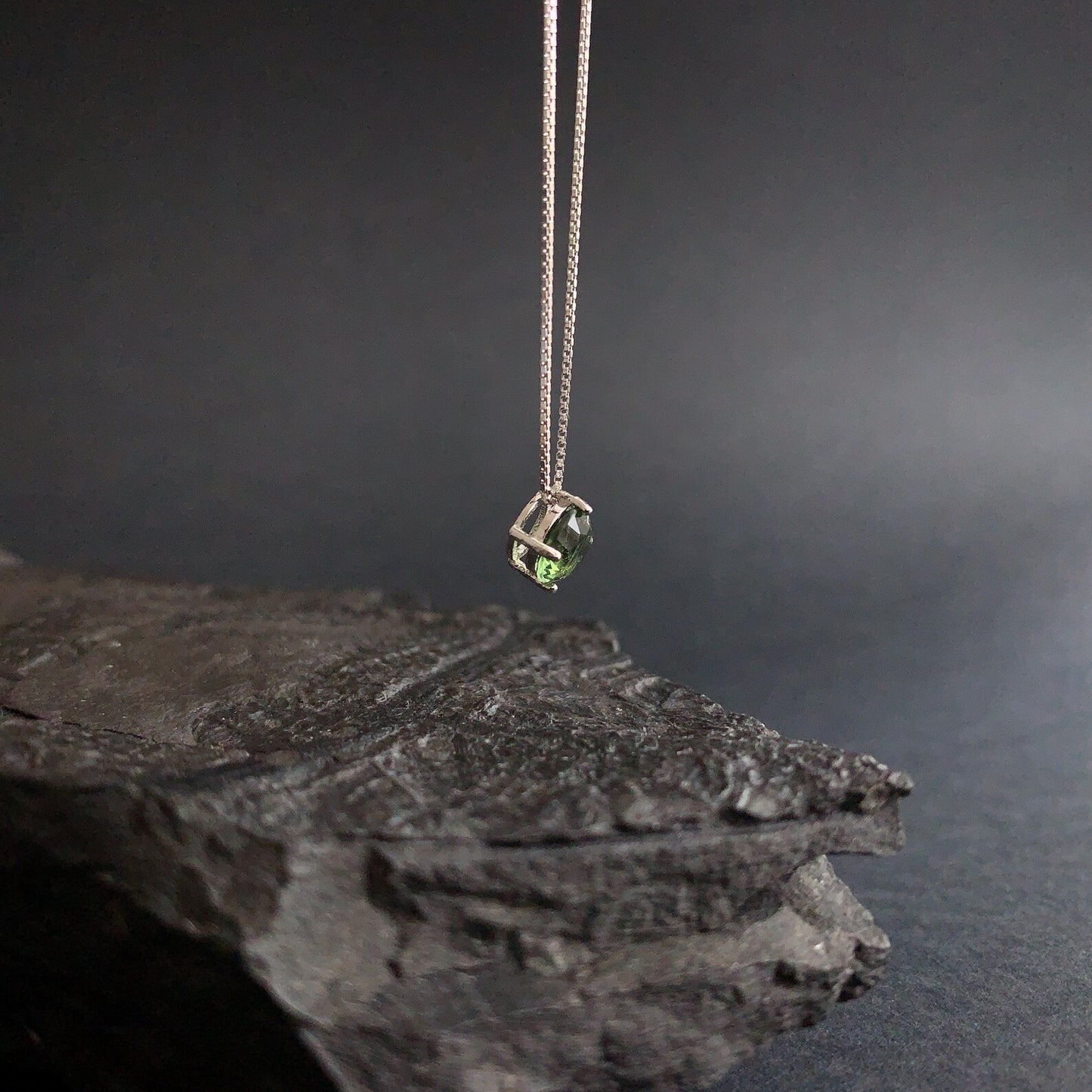 6mm stone MOLDAVITE Pendant Sterling Silver real Moldavite jewelry- CZECH moldavite necklace Genuine moldavite necklaces Authentic moldavite