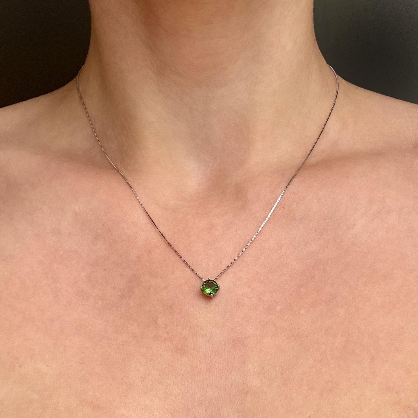 6mm stone MOLDAVITE Pendant Sterling Silver real Moldavite jewelry- CZECH moldavite necklace Genuine moldavite necklaces Authentic moldavite