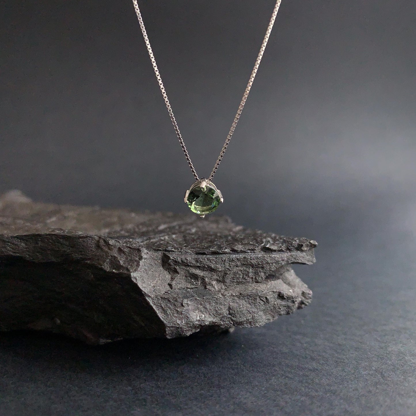 6mm stone MOLDAVITE Pendant Sterling Silver real Moldavite jewelry- CZECH moldavite necklace Genuine moldavite necklaces Authentic moldavite