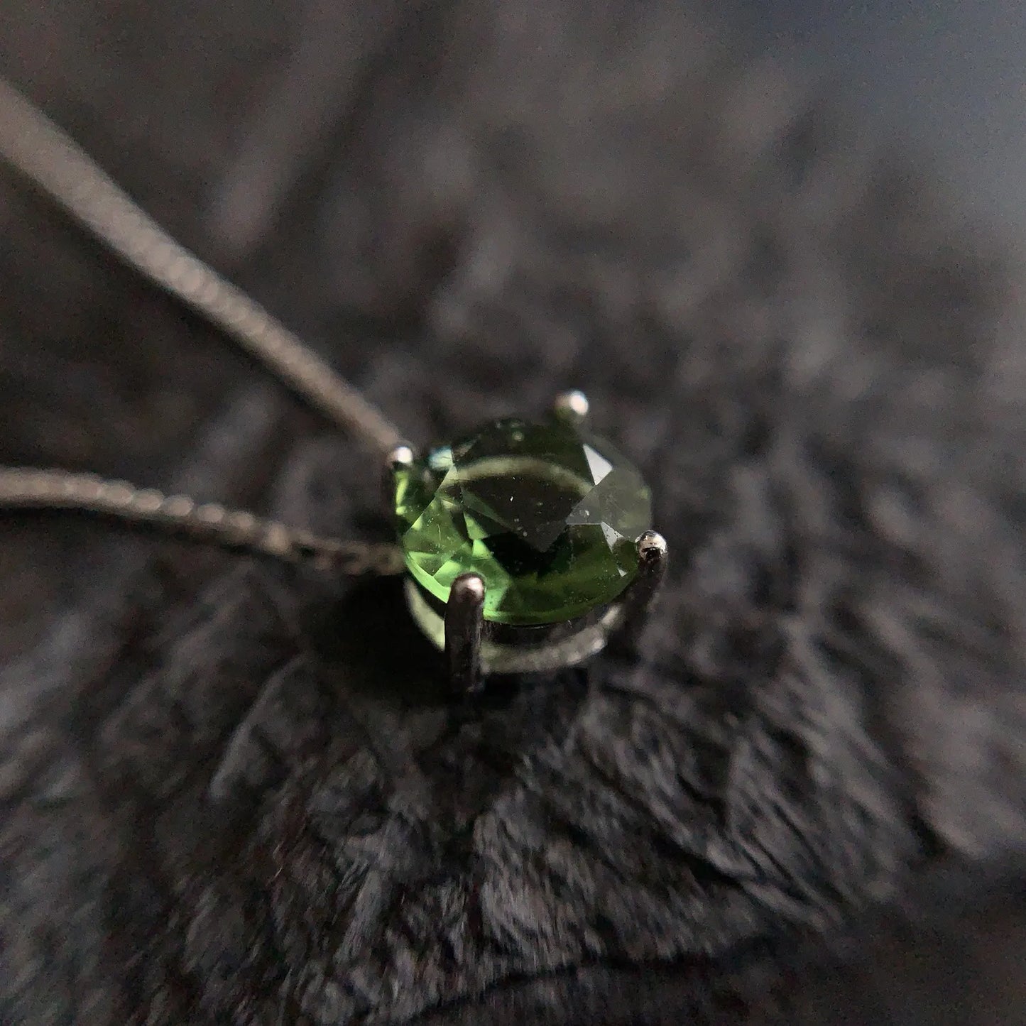 6mm stone MOLDAVITE Pendant Sterling Silver real Moldavite jewelry- CZECH moldavite necklace Genuine moldavite necklaces Authentic moldavite