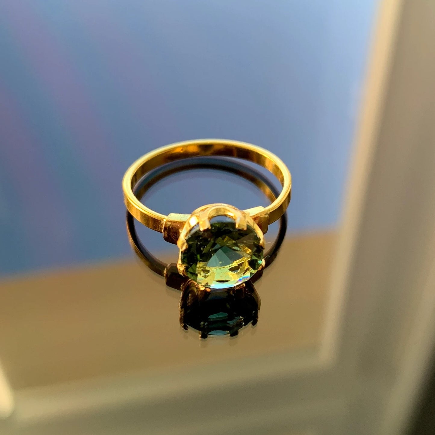 9mm real MOLDAVITE ring faceted Moldavite jewelry, genuine moldavite ring with certificate, Moldavite wedding ring Moldavite engagement ring