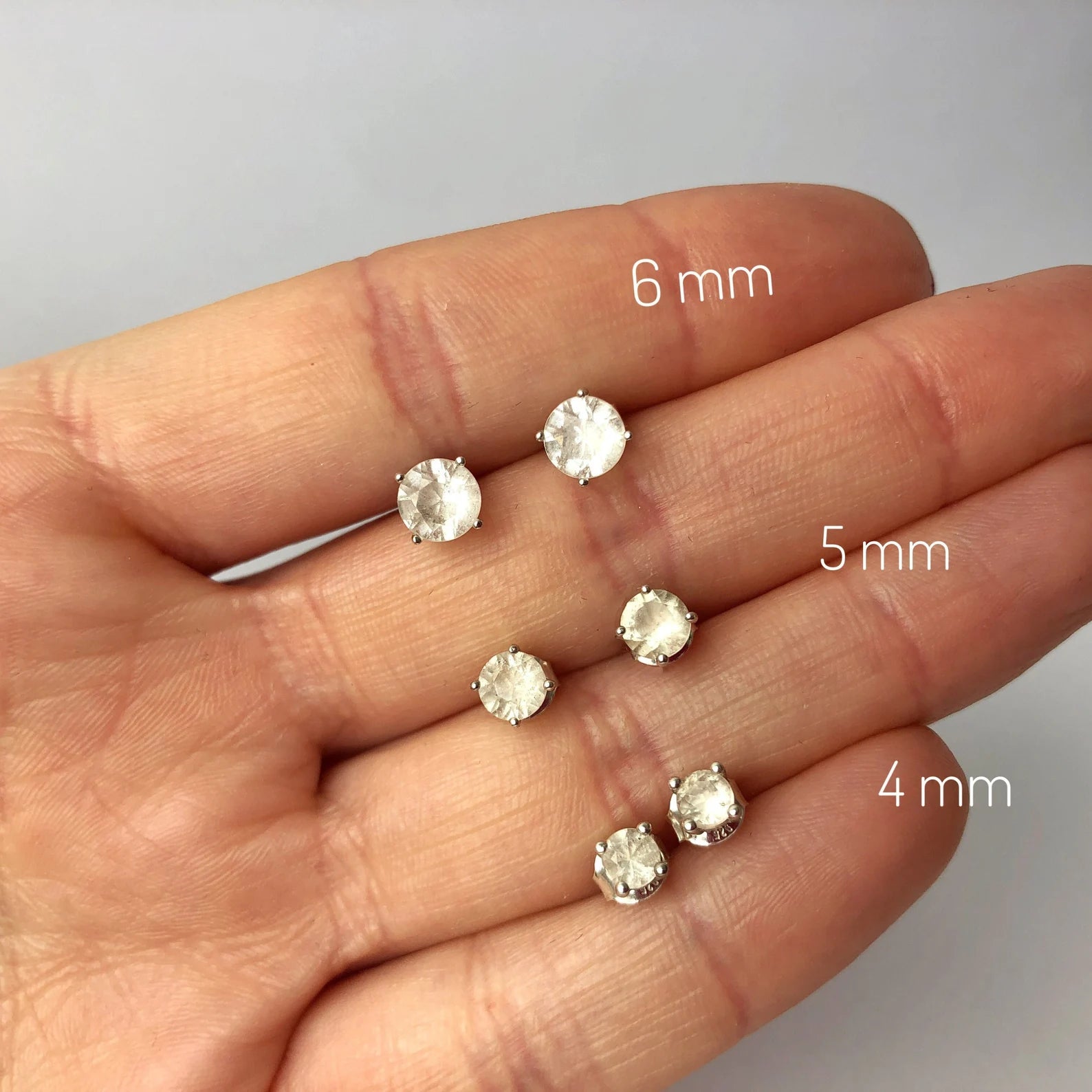 4mm, 5mm, 6mm Libyan Desert Glass Faceted Stud Earrings Sterling Silver jewelry tektite Libyan Glass, genuine Impact Glass gemstone earrings