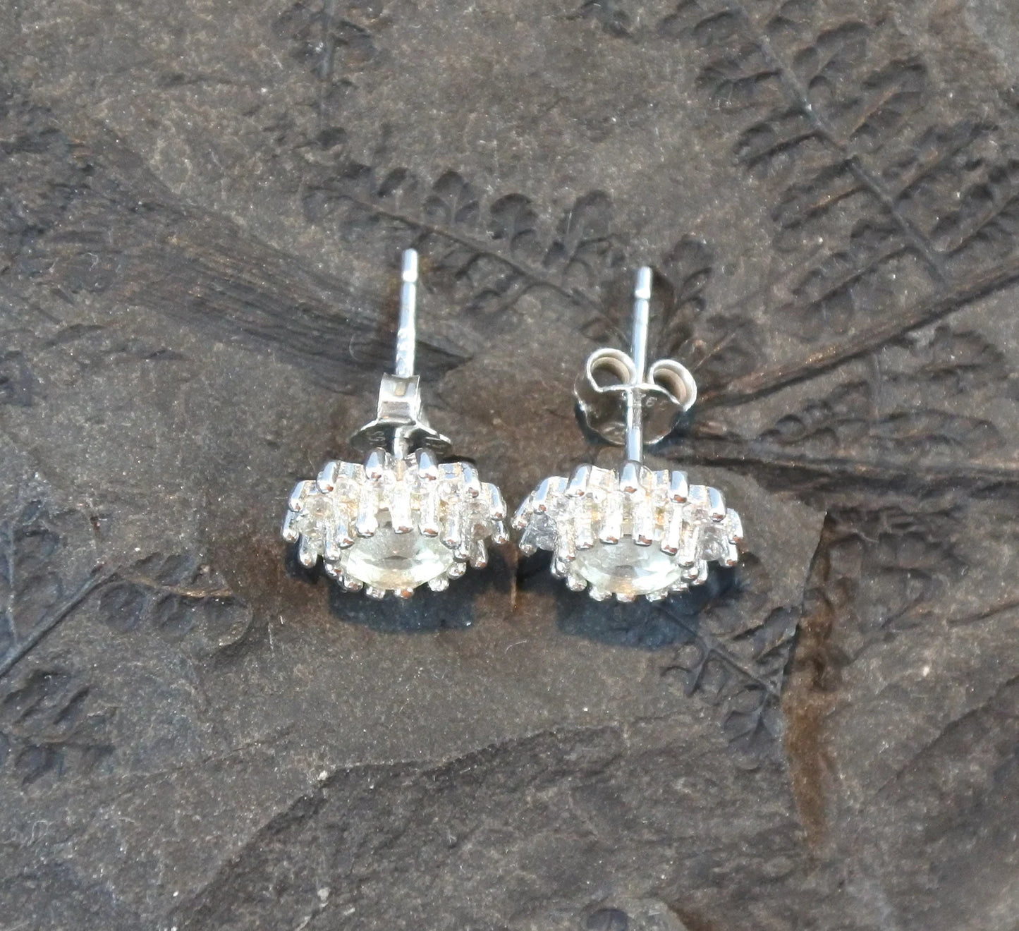 Libyan Desert Glass Stud Earrings Sterling Silver jewelry tektite Libyan Glass, genuine Impact Glass celestial earrings
